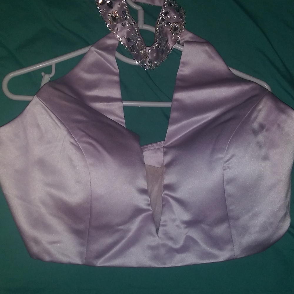 Lavender Two Piece Prom Dress